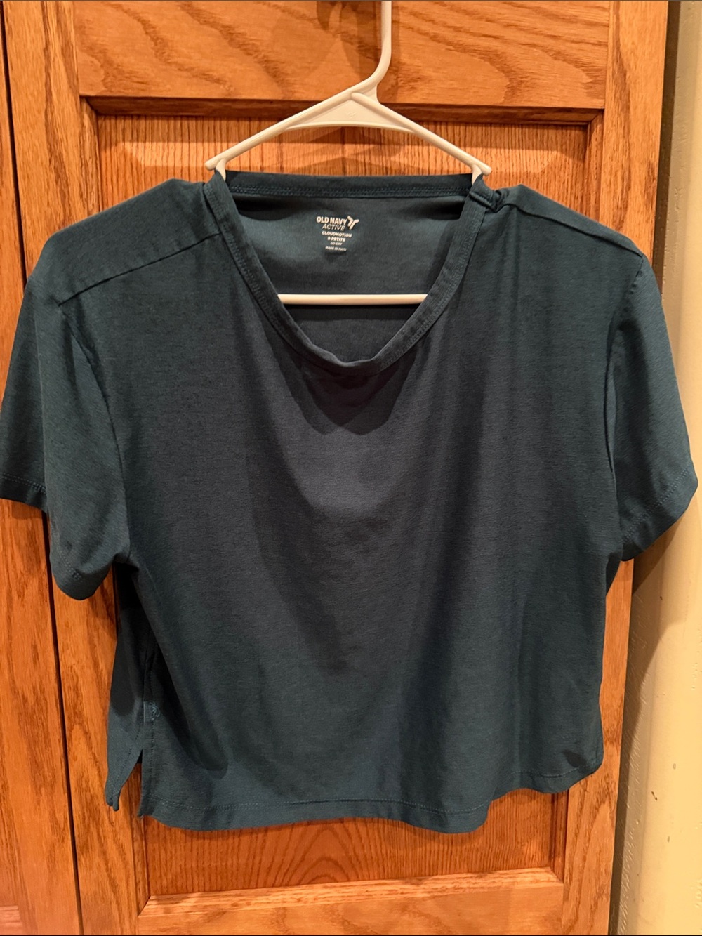 Old Navy Teal Cropped Short Sleeve Tee